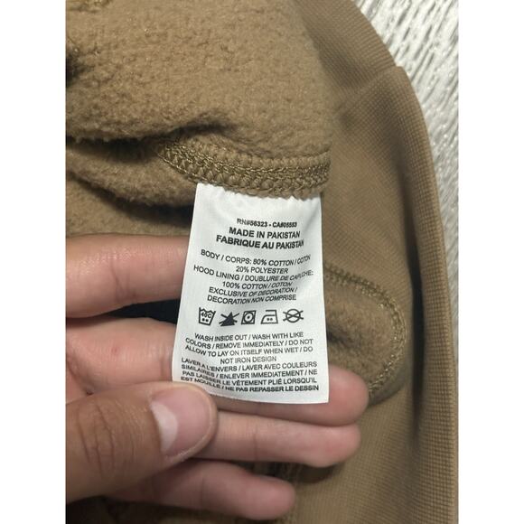 Nike Swoosh Logo Brown Hoodie Sweatshirt Casual Y2K Skater Streetwear Men Medium - Picture 4 of 8